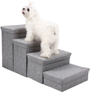 Trappola per cani 4 gradini per piccoli cani, trappola per animali pieghevole con superficie antiscivolo, trappola per gatti con cassetto di stoccaggio per divano letto