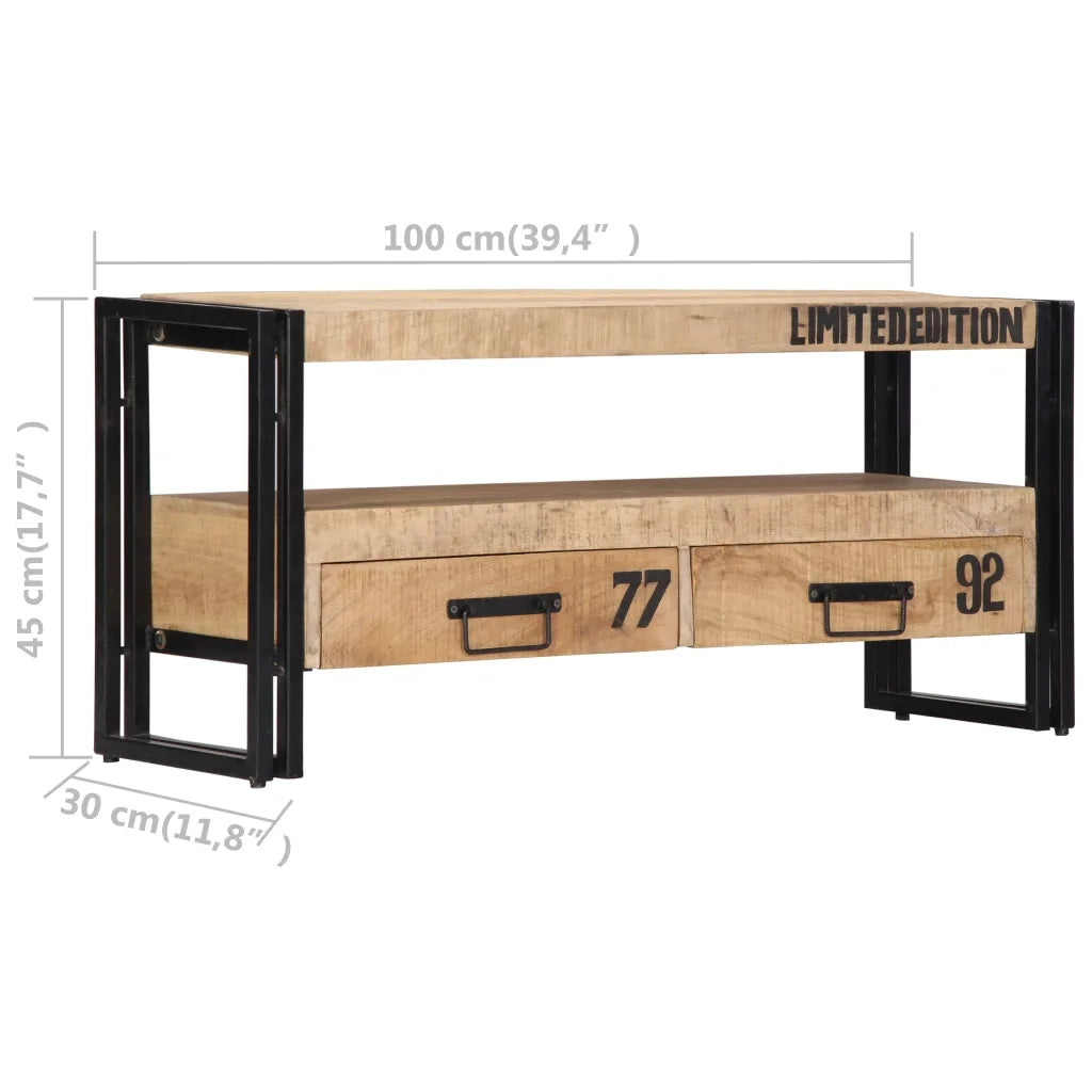 Mobile Porta TV 100x30x45 cm in Legno Massello di Mango 249858