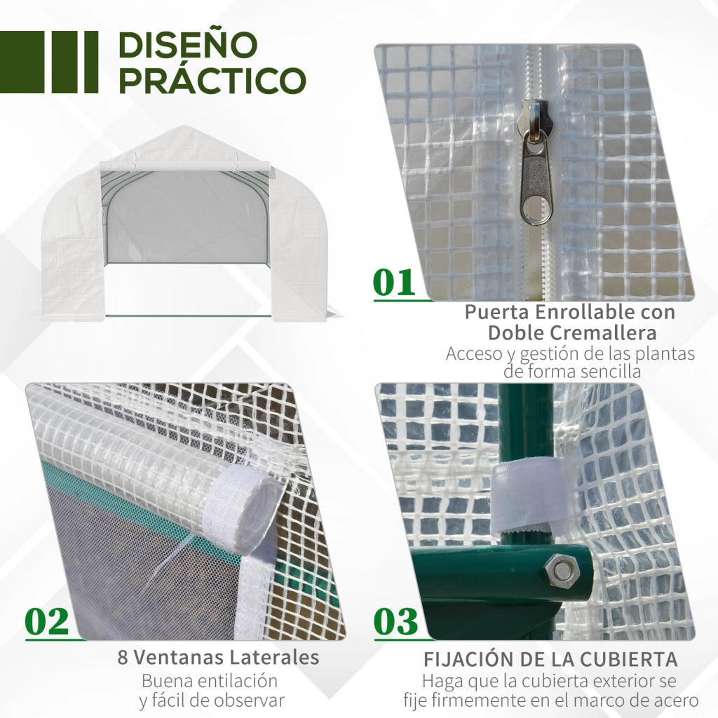 Serra da Giardino 6x3x2m ¨C Xylo ¨C Bianco per Coltivazione Piante Esterno
