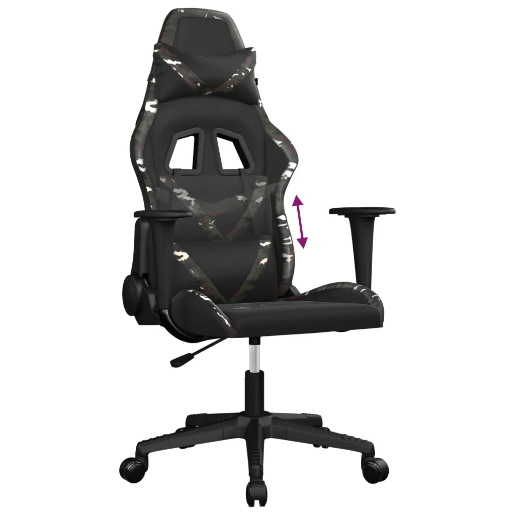Sedia da Gaming | Sedia da e-sports Nero e Mimetico in Similpelle