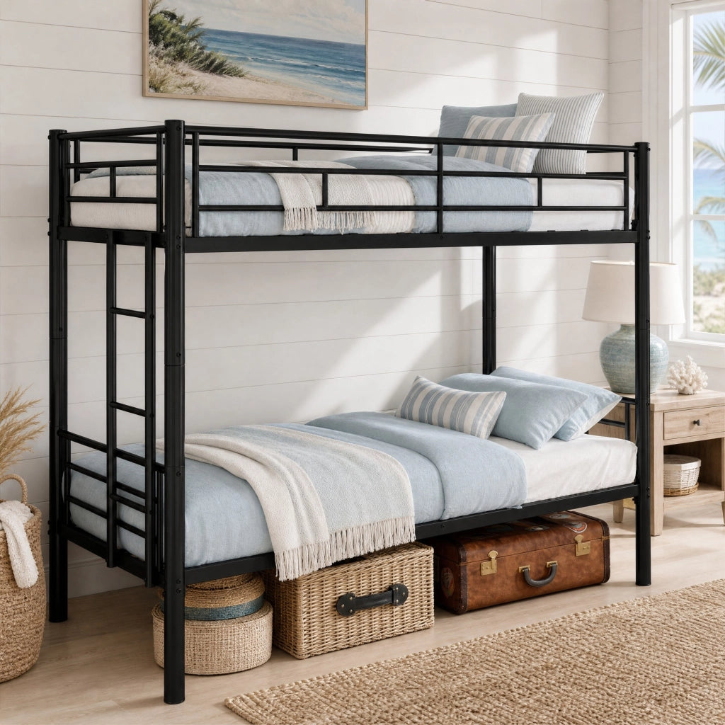 Letto a castello in metallo nero 196x103x156 cm