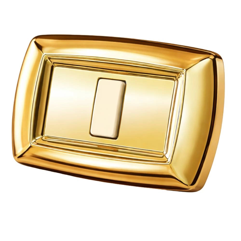 Placca elettrocanali tondò oro in tecnopolimero di alta qualità *** numero posti 1 posto, confezione 1