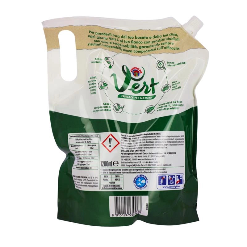 CHANTECLAIR VERT RICARICA AMMORBIDENTE CONCENTRATO DA 1,2LT  - 30LAV - RUGIADA DEL MATTINO - IPOALLERGENICO LUNGA DURATA