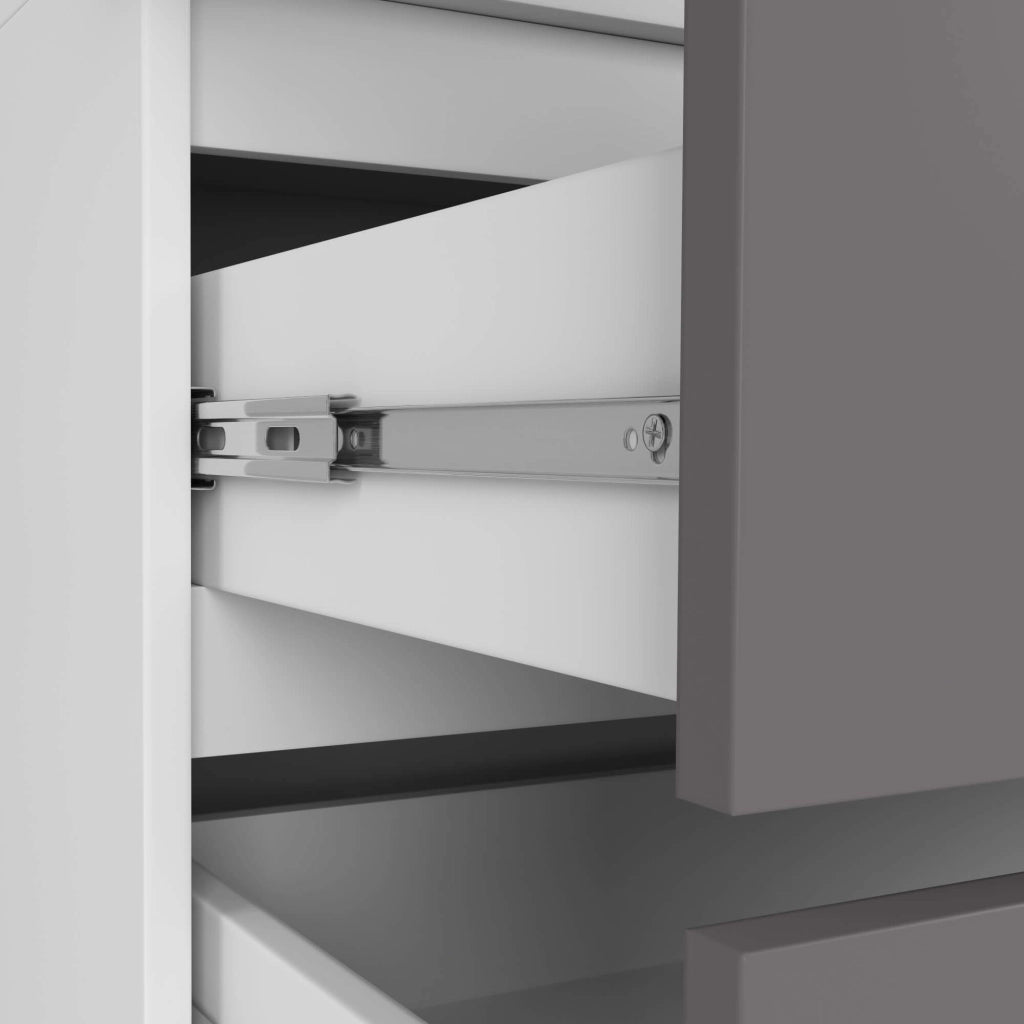 Armadio AKORD S90 Bianca 90 cm 2 ante 2 cassetti inserto frontale Grigio Grafite 90x51x180 cm
