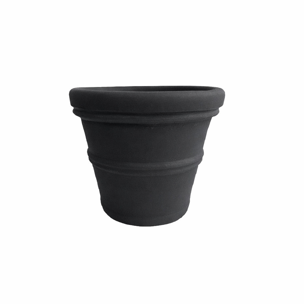 Cheonda - Garden Italia Vaso Campana Doppio Bordo Ø41 cm in Resina – Made in Italy, Resistente al Gelo e Antiurto Colore: GRAFITE ECO
