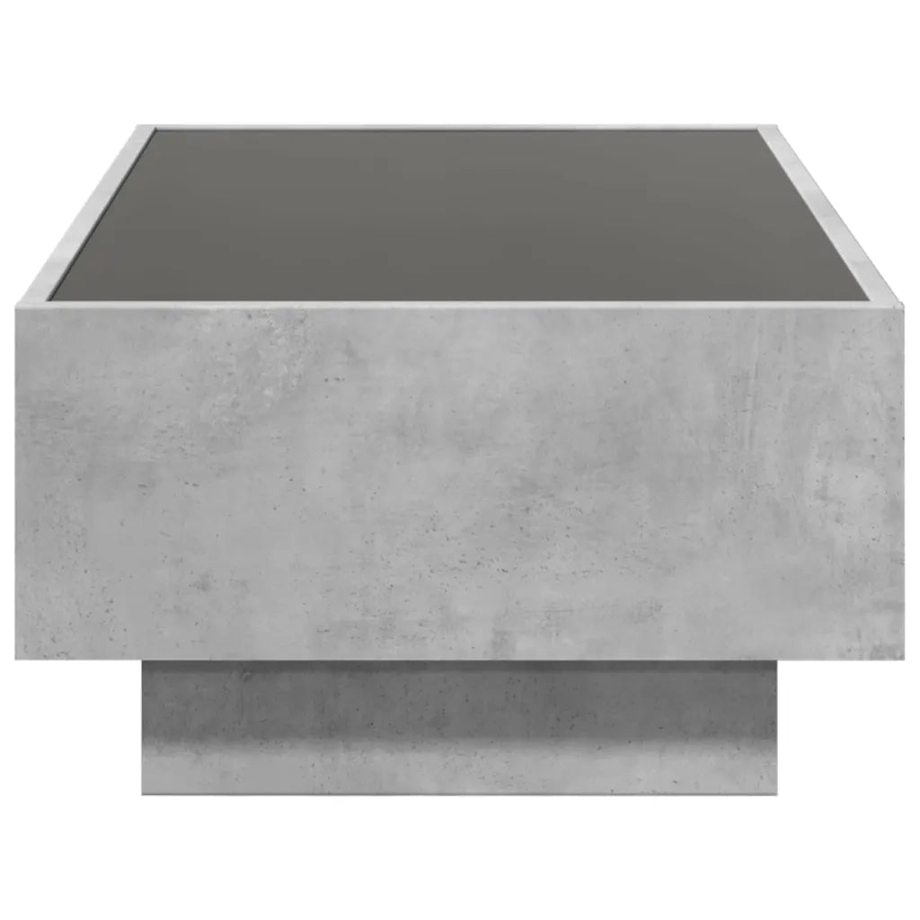 Tavolino Salotto con LED Grigio Cemento 90x50x30 cm Multistrato 847521