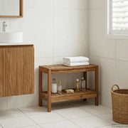Tavolino da Bagno Naturale 60 x 30 x 45 cm Legno di teak solido 42024271