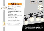 Catenaria Decorativa Led 10 Lampadine 10 Metri IP65