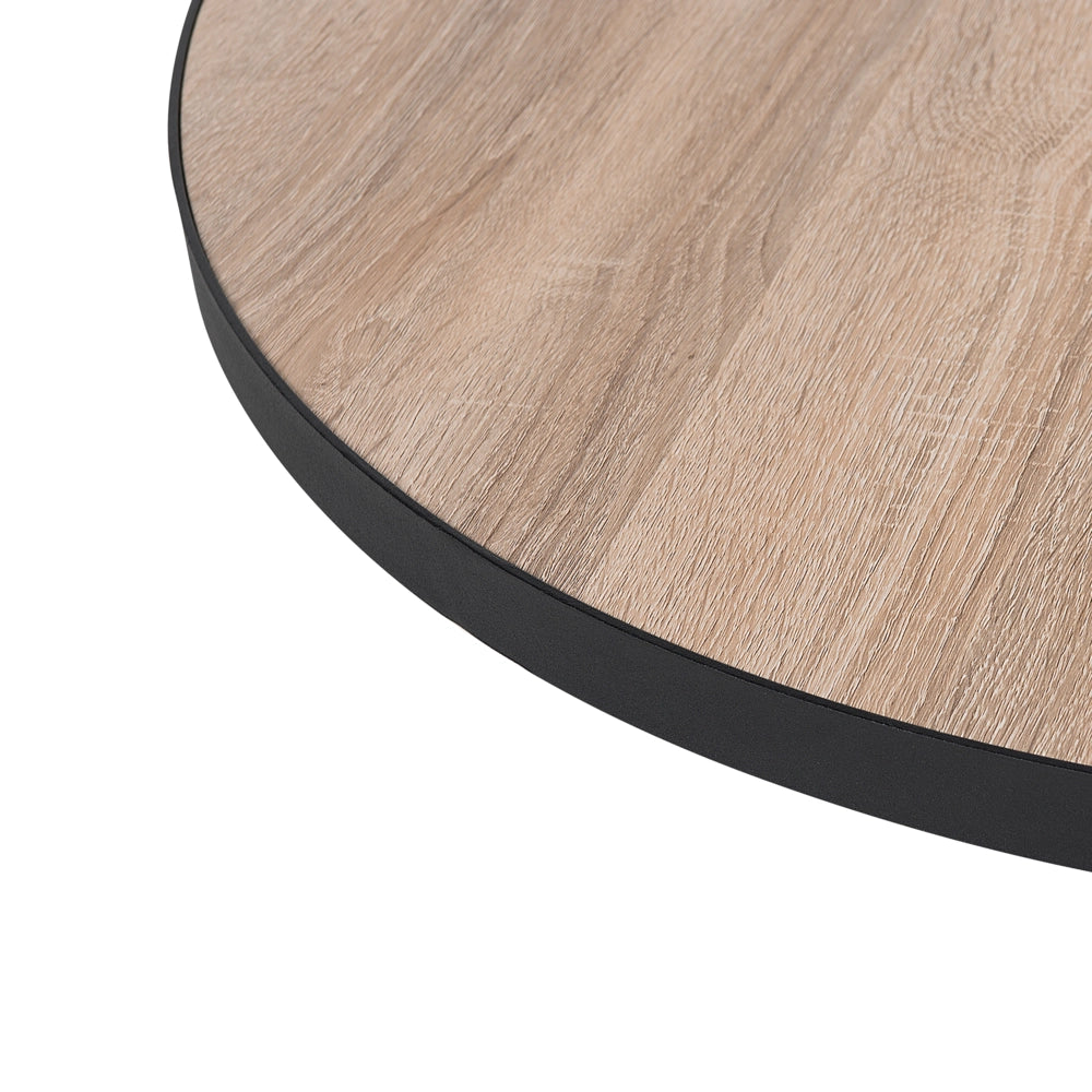 Tavolino da caffè leggero da tavolo in legno gambe in metallo Nero rotondo piccolo 50 x 50 x 42 cm mobili da soggiorno