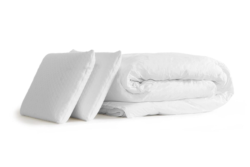 Pacchetto letto completo - Materasso 180x200cm + Box spring con doghe (kit) + 2 cuscini + Piumino - Bodyform