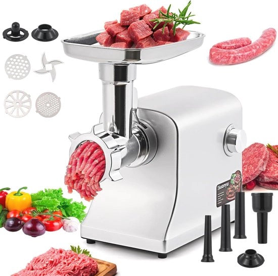 Molinello Elettrico da Carne 2800W - Macchina per Insaccato Multifunzione per Cucina Domestica e Commerciale