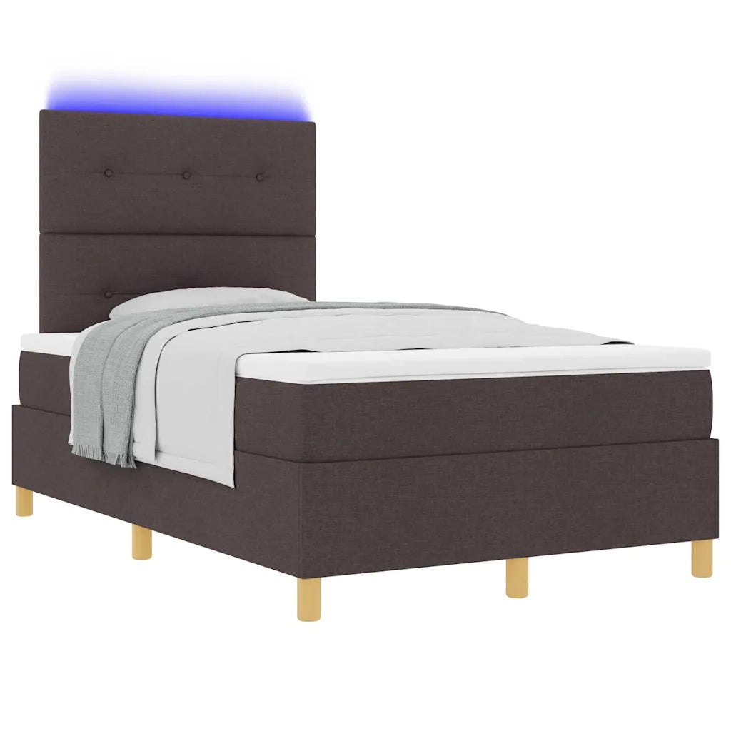 Letto a molle con materasso Marrone Scuro 120 x 190 cm Tessuto 3343085