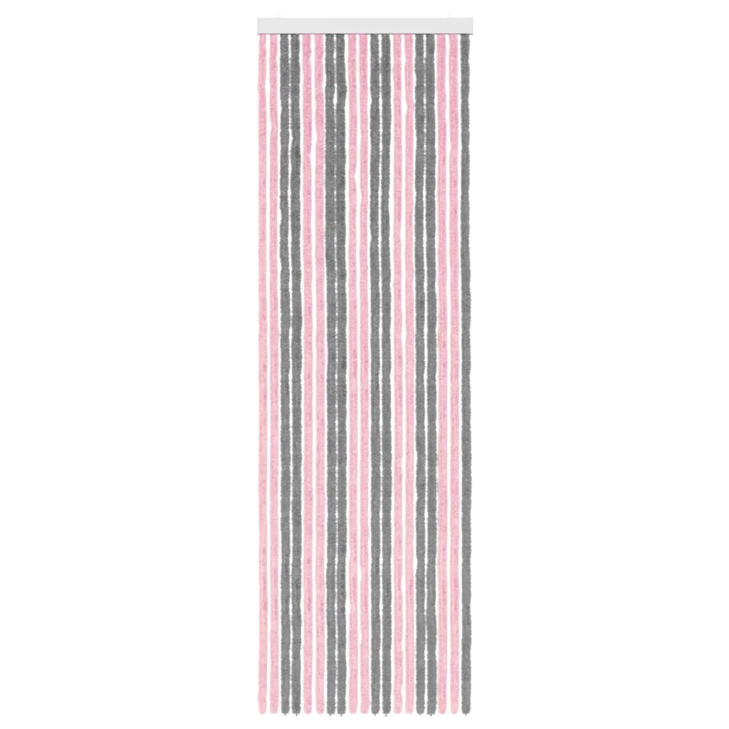Tenda per insetti in chenille Grigio Argento e Rosa 56 x 185 cm 42034437