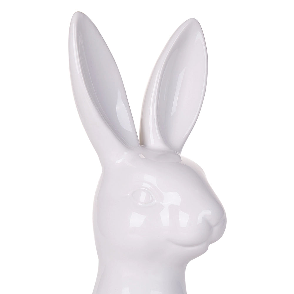 Statuetta decorativa in ceramica bianca alta 39 cm Pezzo di Decorazione pasquale per soggiorno