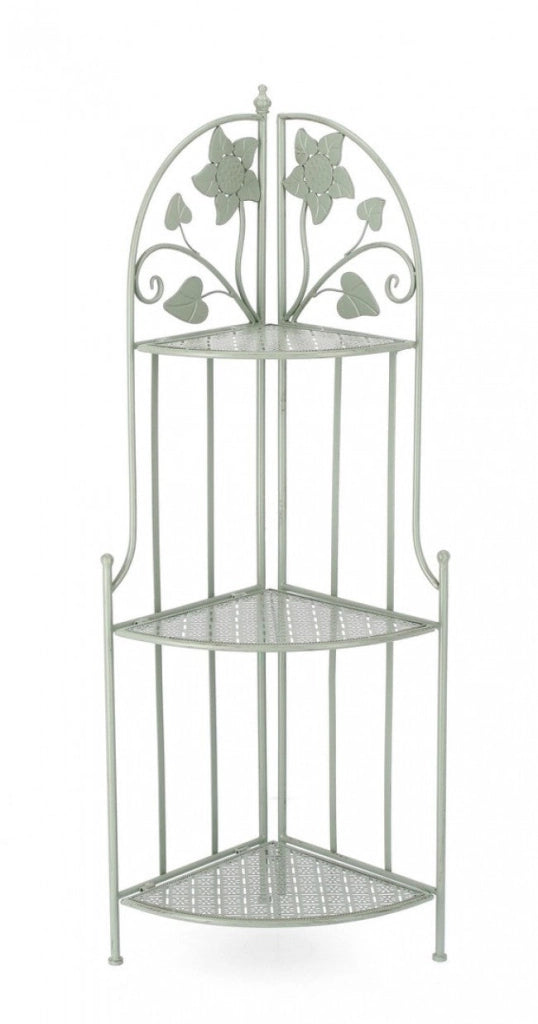 Scaffale Angolare 49x33x126 cm Harriet in Acciaio Salvia