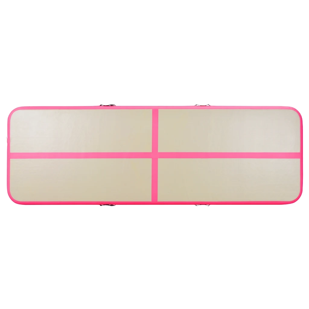 Tappetino Ginnastica Gonfiabile con Pompa 600x100x10cm PVC Rosa 91921