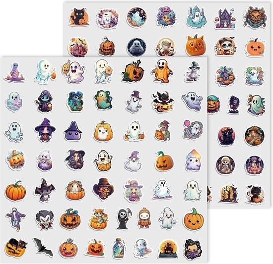 100 pezzi impermeabili per bambini e adulti - adesivi Halloween per fantasmi - contenuto HTML - telefono laptop valigetta chitarra esteticamente.