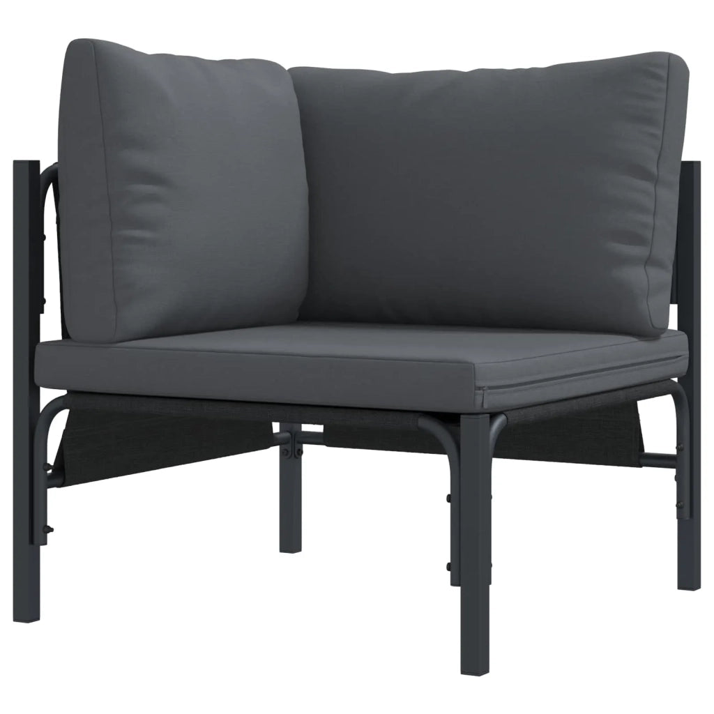 Set Divano da Giardino con cuscino 7 pcs Nero Acciaio 3378992