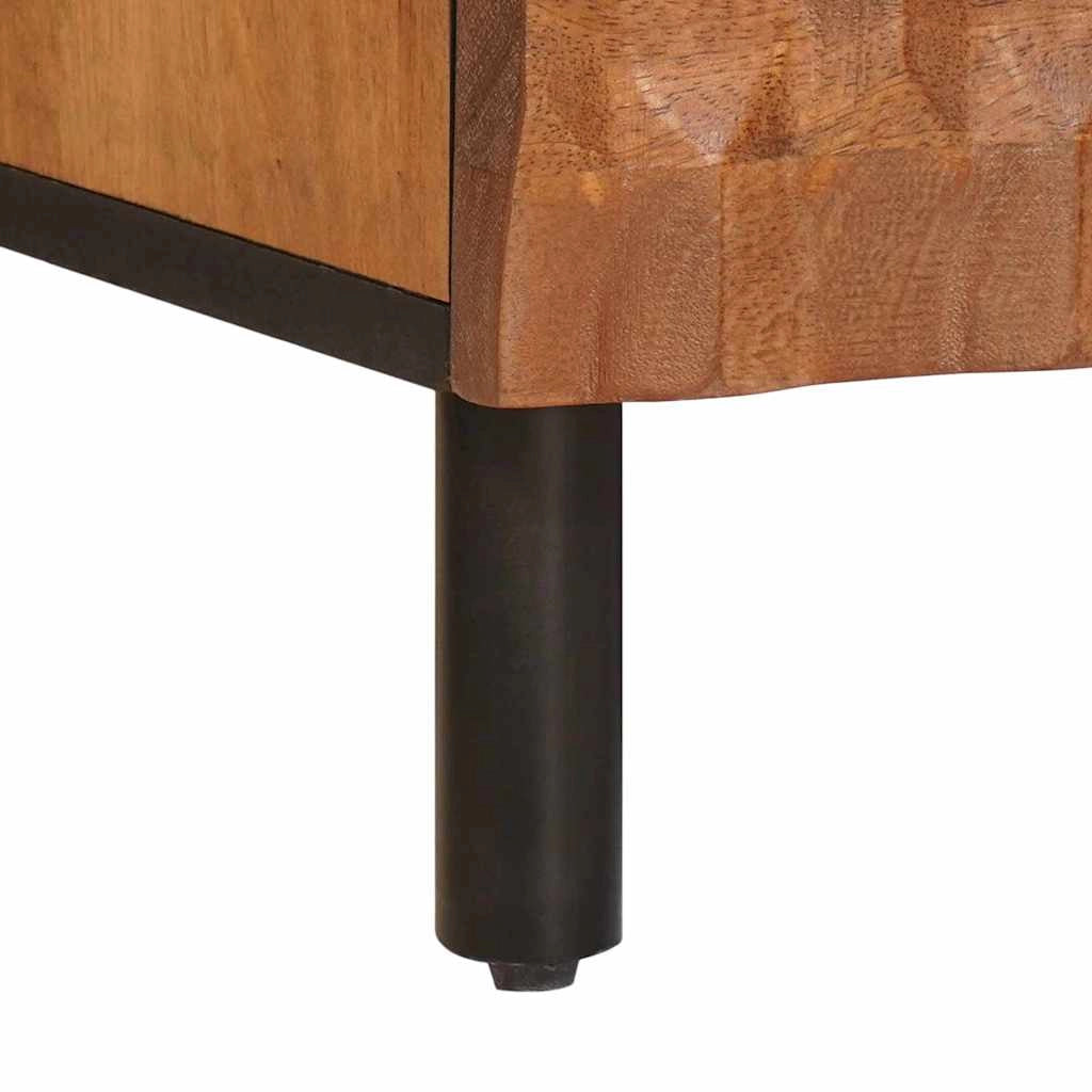 Mobile porta TV rettangolare con cassetti e ripiani soggiorno moderno 100 x 33,5 x 46 cm legno di mango marrone 02_0057779