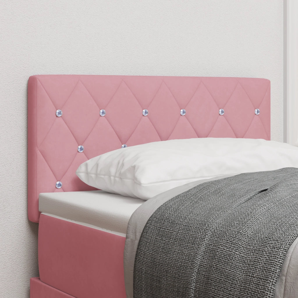 Testiera LED con Bottoni di Cristallo Rosa 80 cm Velluto