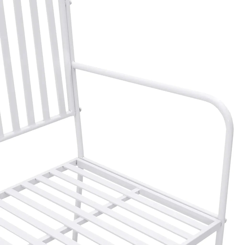 Panchina da giardino Bianco Puro 103,5 x 51,5 x 90 cm Acciaio 42008116