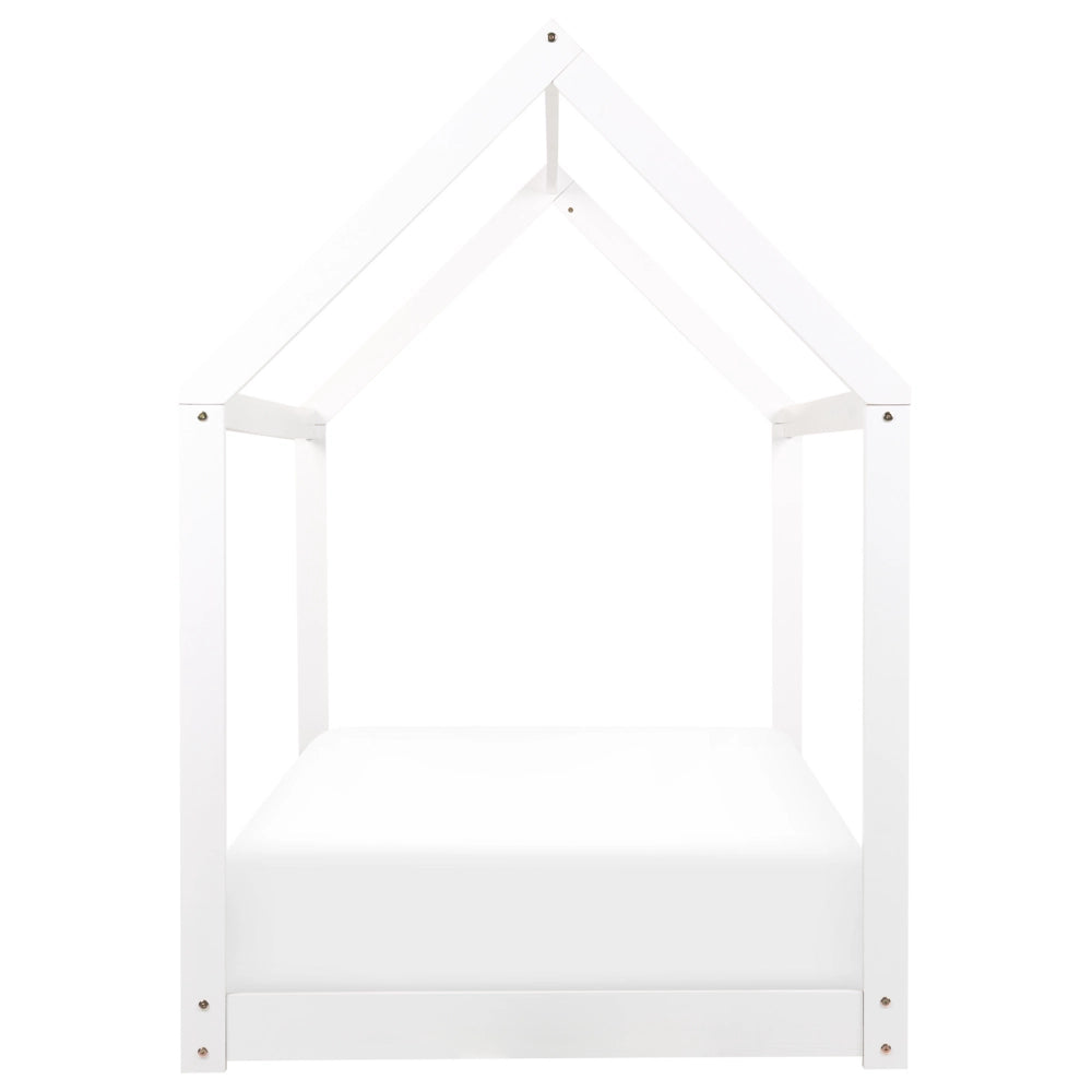 Letto a casetta per bambini in legno di pino bianco UE misura singola 90 x 200 cm con telaio a doghe letto per bambini piccoli
