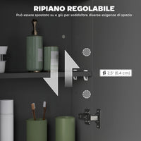 Armadietto a Specchio per Bagno 60x15x75 cm Struttura in MDF Nero