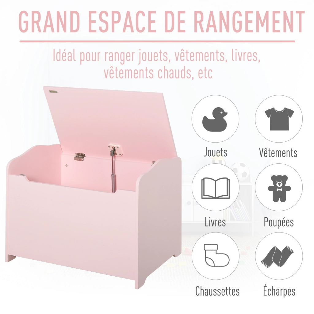 Cassa per giocattoli bambini ¨C Minimal ¨C rosa 60x40x48 cm MDF