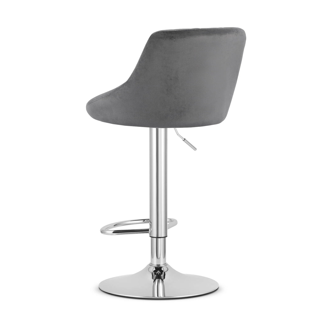 Sgabello girevole VALORA DAKA - Grigio velluto con base cromata