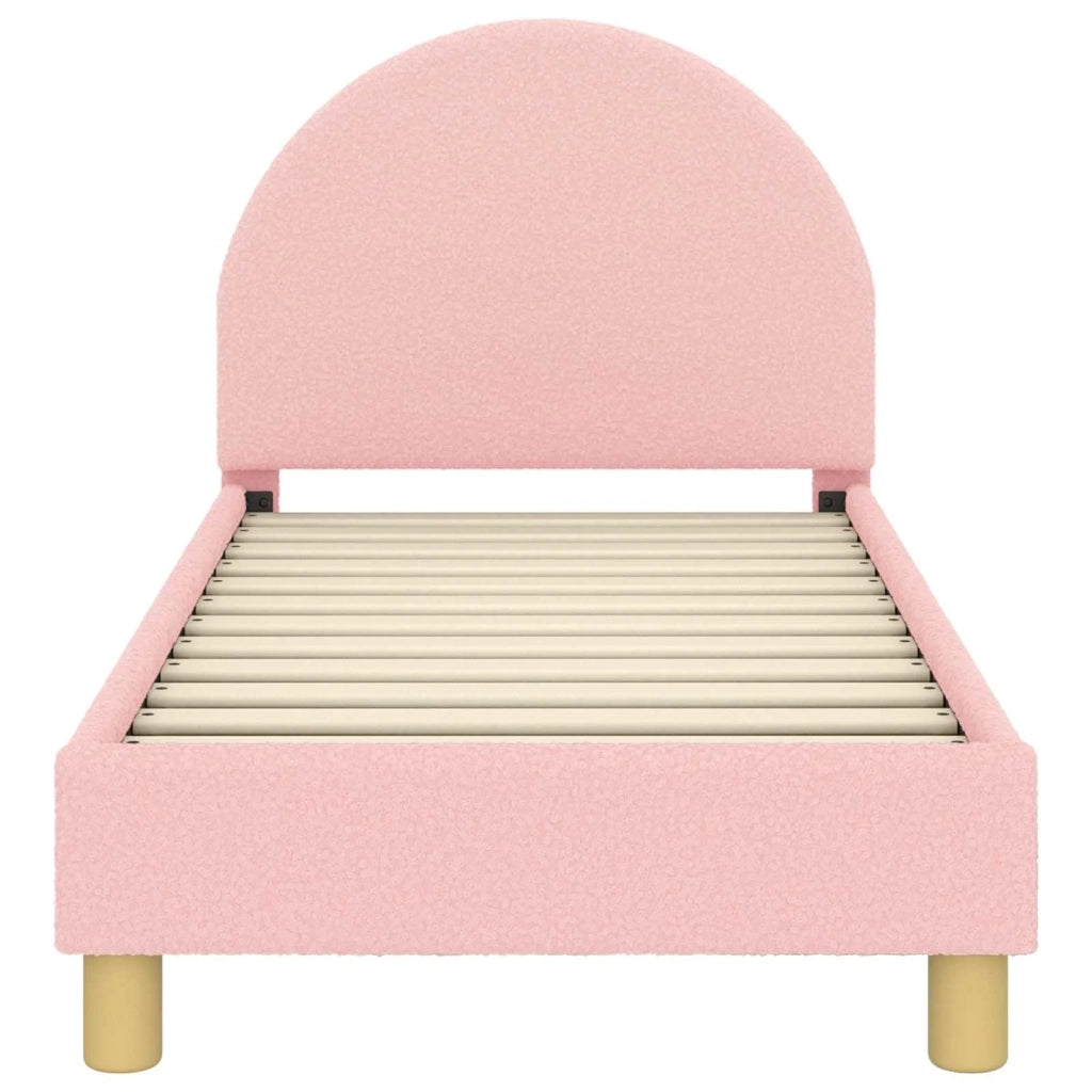 Struttura letto per bambini con testata Rosa 70 x 140 cm Bouclé