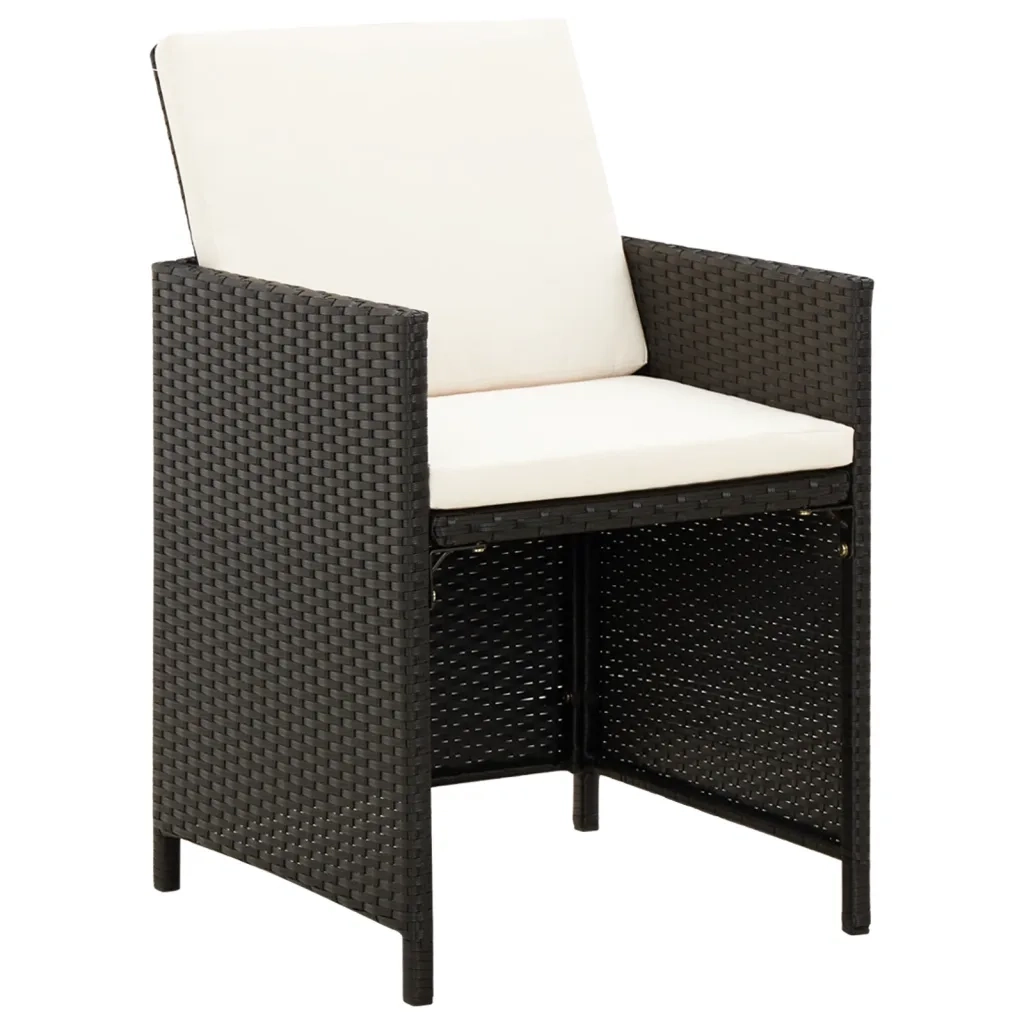 Set Sedie da Giardino con Poggiapiedi 4 pz in Polyrattan Nero cod mxl 23210