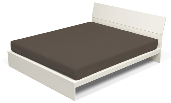 Lenzuolo Sotto con Angoli ed Elastico Tinta Unita Marrone 1 Piazza e Mezzo