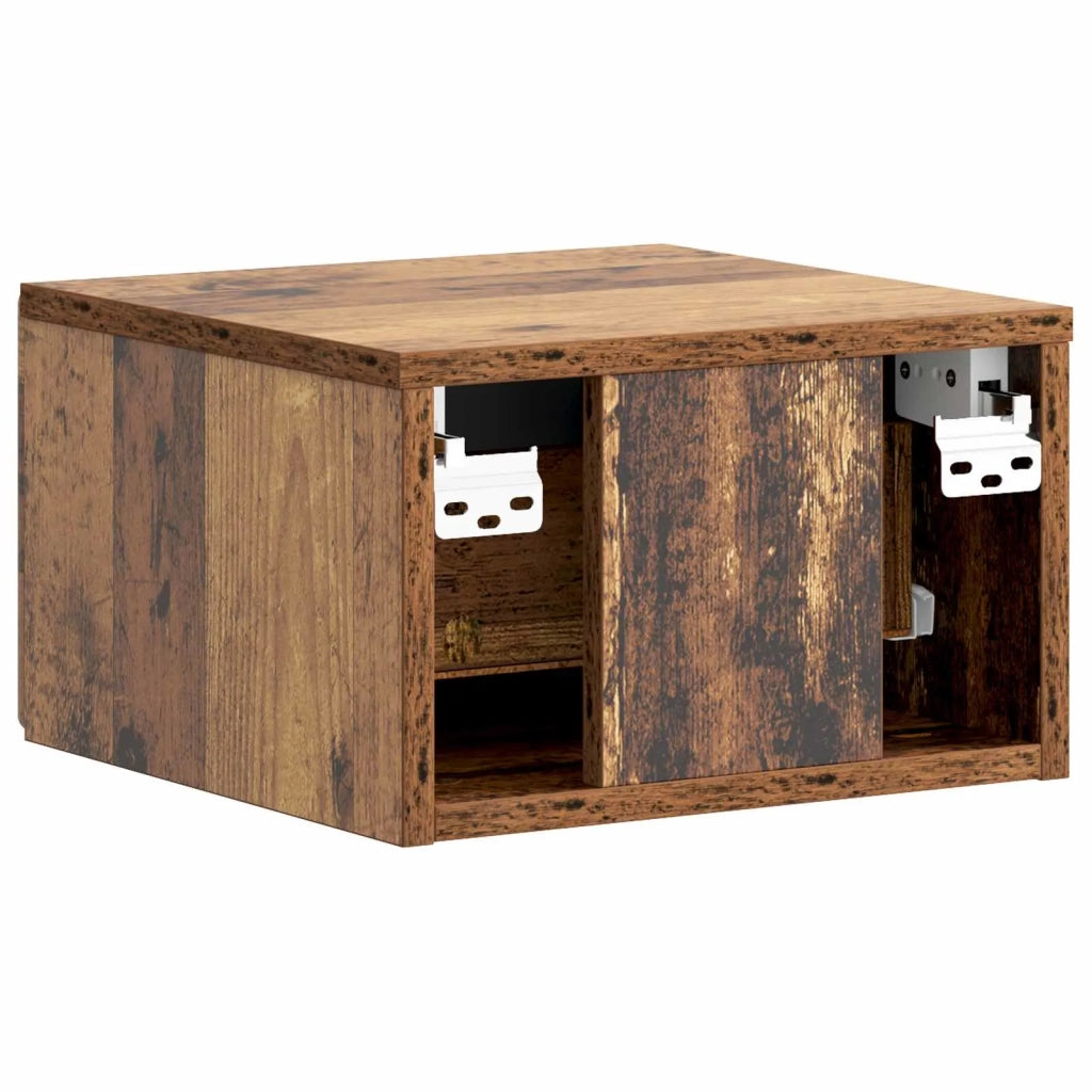 Mobiletto da notte a muro Legno antico 34,5 x 33 x 20 cm 899121