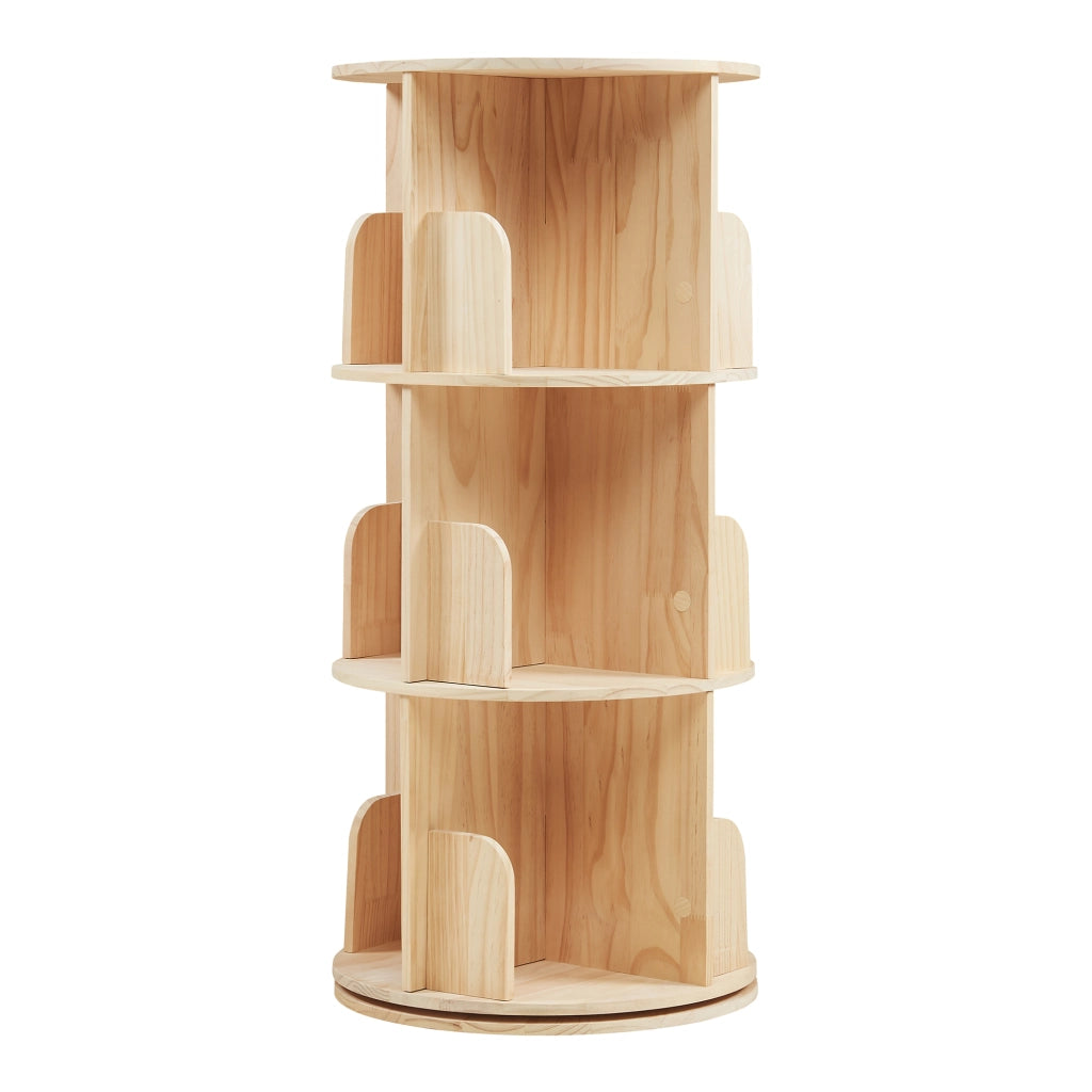 Libreria Girevole Chasek per Cameretta a 3 Livelli in Legno di Pino 95 x Ø44 cm [en.casa]