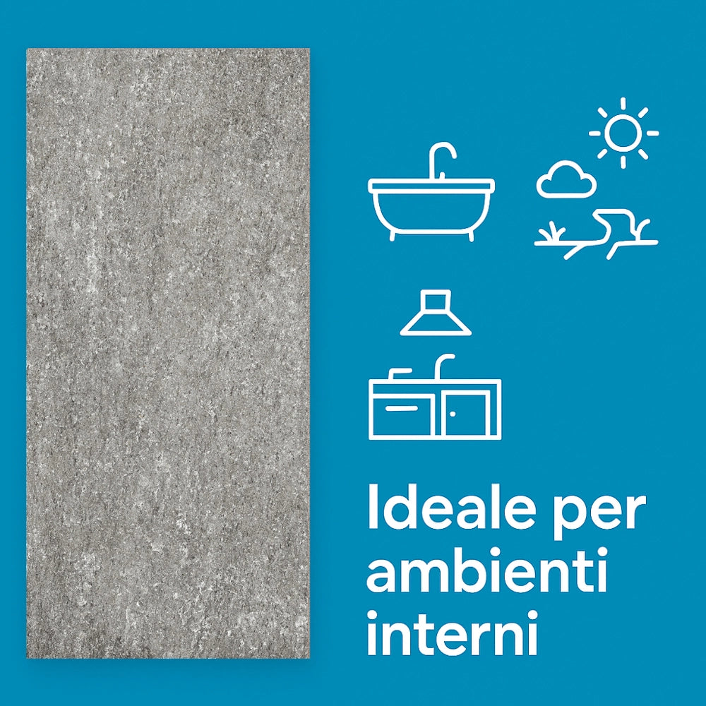 Piastrella gres porcellanato rettificata quarz antracite r10 30x60 cm *** misura 1,08 m2, confezione 1