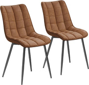 Sedie da Pranzo con Schienale senza Braccioli Sgabello in Ecopelle per Cucina Marrone Chiaro BH207hbr-2