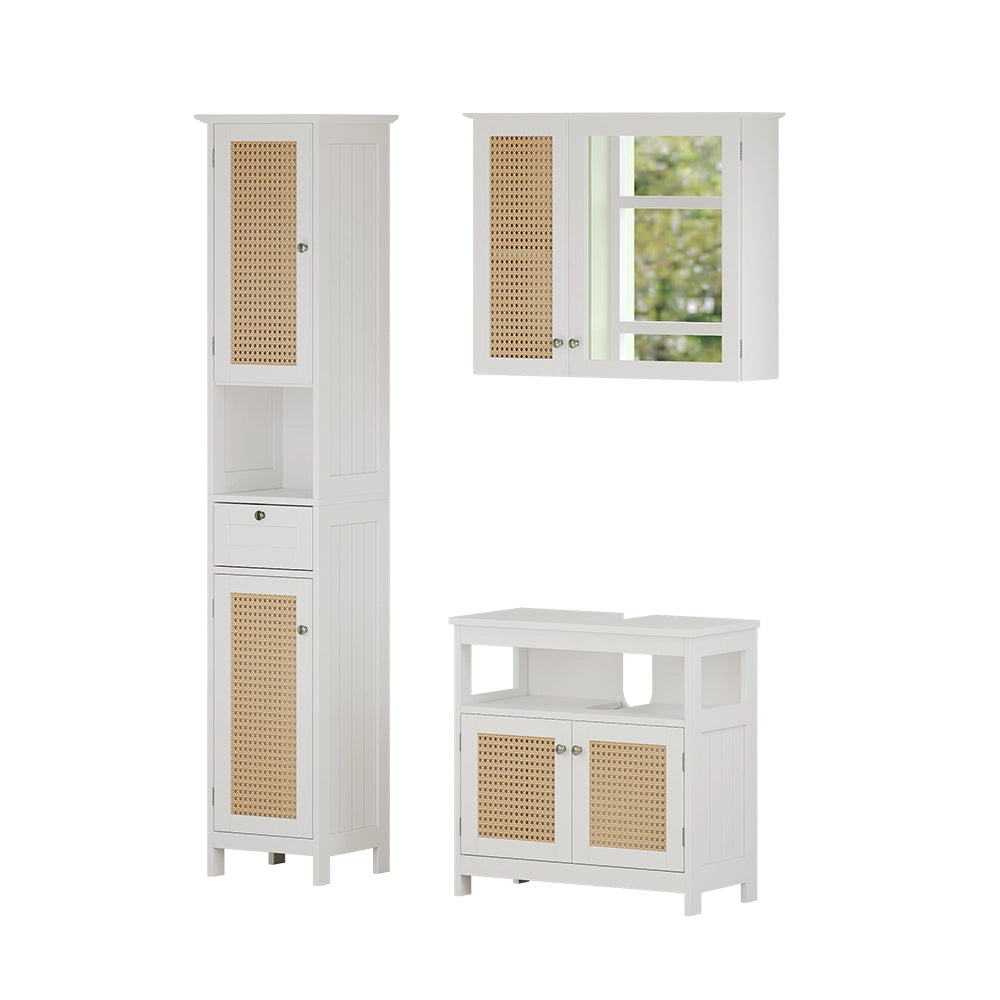 Vicco Set di mobili da bagno Bianco 3 parti, con colonna