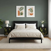 Armadio da Notte RHENEN 2 pz Rovere Nero 36 x 33 x 51 cm 8007230