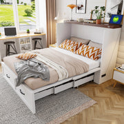 LETTO pieghevole estraibile 140x200 cm in legno e metallo bianco con presa UE