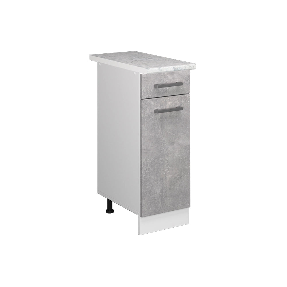 Mobiletto base per cucina R-Line Calcestruzzo/Bianco 30 cm, PL Marmo Vicco