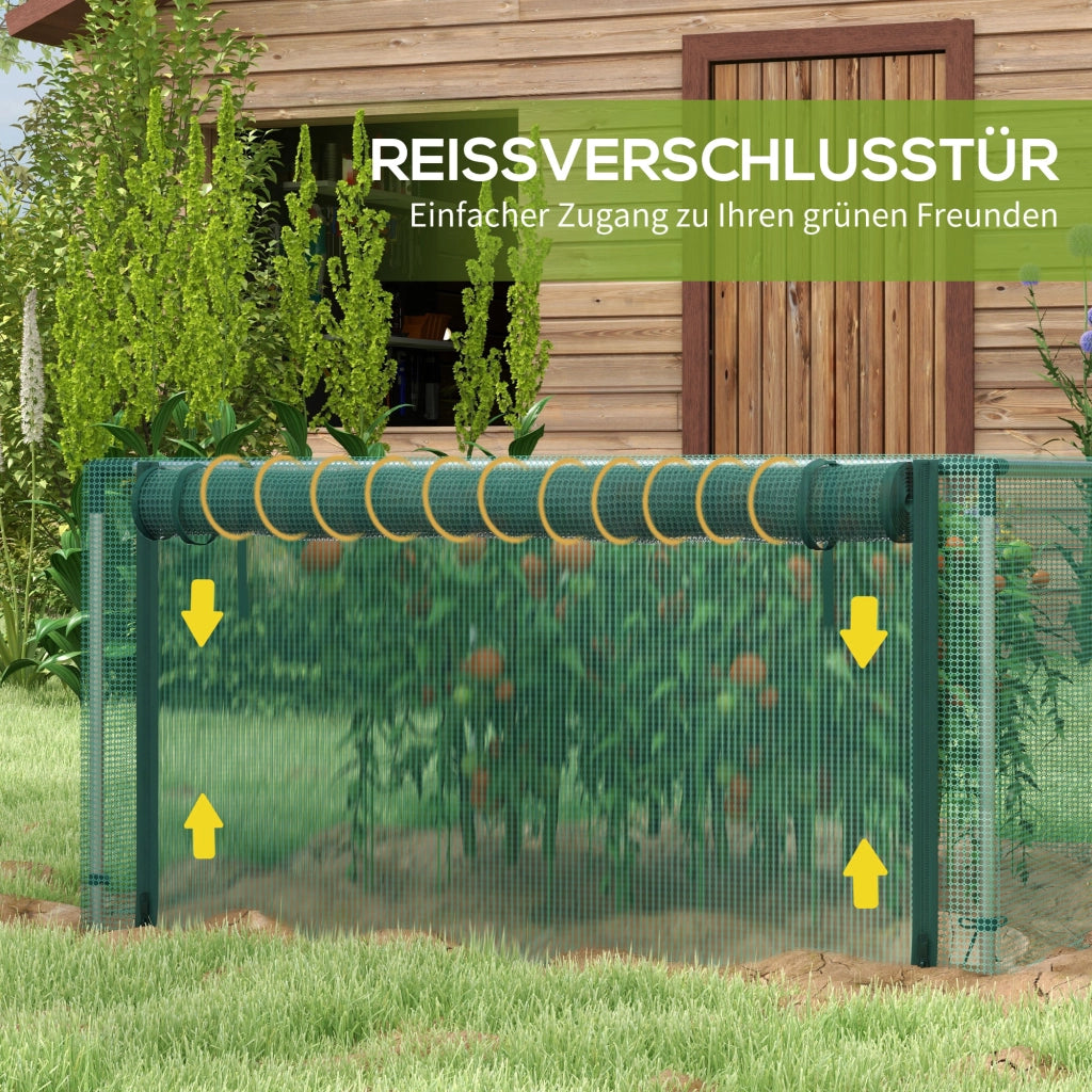 Tenda Protettiva per Piante con Porta a Zip ¨C Zephmum ¨C Verde/Argento 125x125x62.5 cm