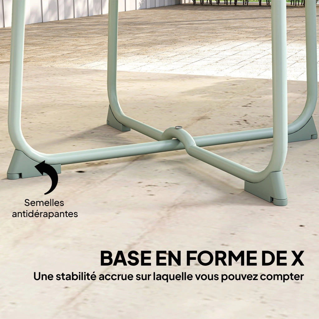 Tavolino da giardino rotondo ¨C zephmum ¨C verde scuro, metallo, ?50x45.5 cm