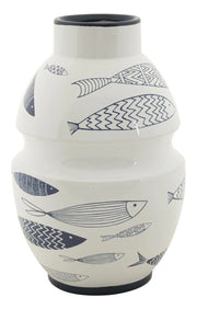 Vaso Ceramica Fish Ø21x31 cm in Ceramica Multicolor