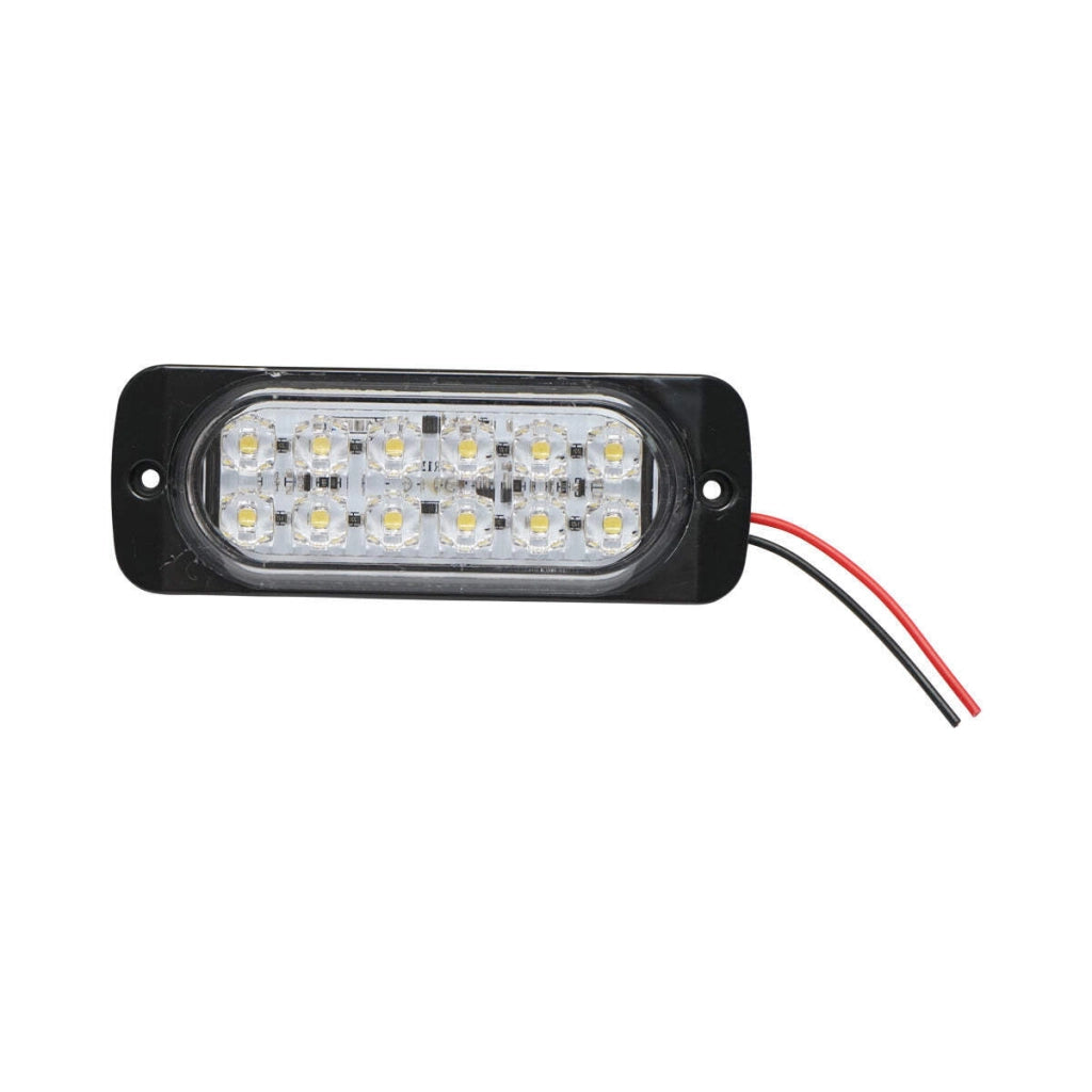 Lampada laterale stroboscopica LED, bianca, 115 mm, 12V-24V, FR1278W, Breckner Germany