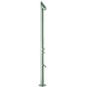 Colonna doccia inox 316 con soffione integrato e lavapiedi.