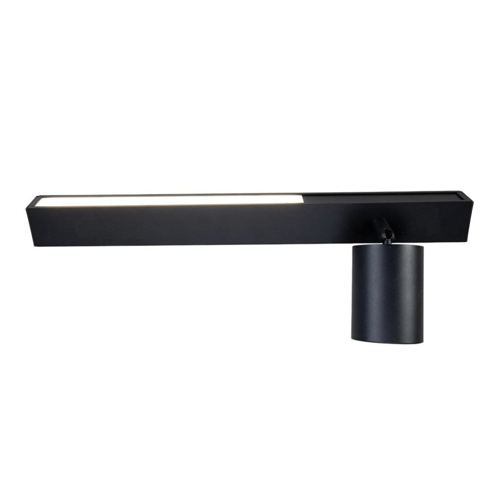 Applique nera destra Magnet LED 5W CCT + GU10 lettura