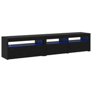 Mobile TV 2 pz | Armadietto TV | Mobile Porta TV Rovere Nero 195 x 35 x 40 cm Legno multistrato
