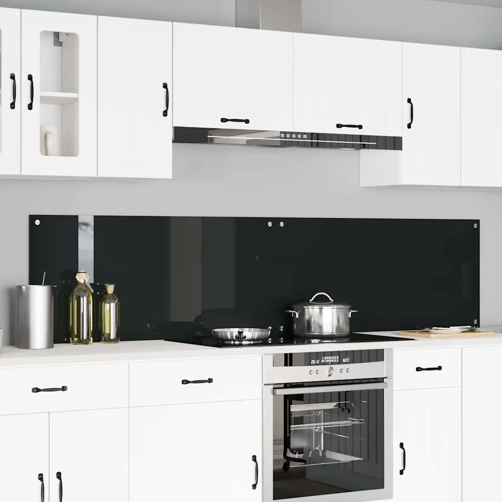 Schienale da cucina 2 pcs Nero 110 x 50 cm vetro temperato 3415495
