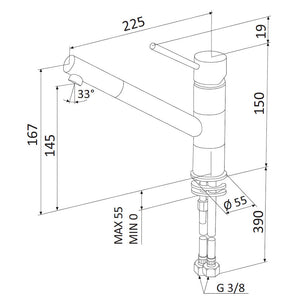 Rubinetto Miscelatore Monocomando Girevole Lavello in Ottone Mariani Hermes Cromato