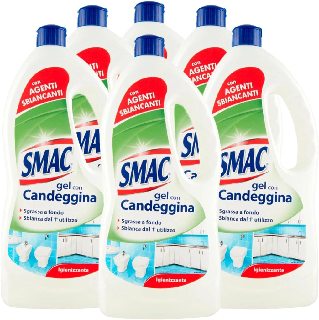 6 x Smac Gel Con Candeggina Sgrassa a Fondo Con Bicarbonato Attivo 850 ml